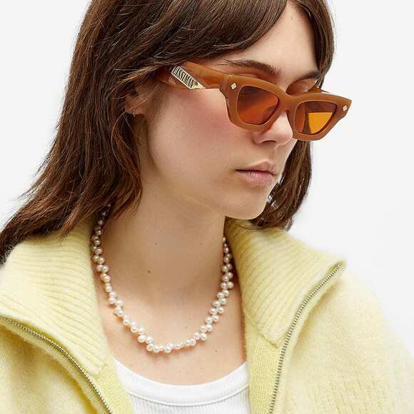 Poppy Lissiman NWT Ren Orange Brown Tortoise Shell Tinted Cat Eye Sunglasses - Picture 5 of 5